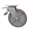 Service Caster 8 Inch Red Poly on Cast Iron Caster with Roller Bearing and Total Lock Brake SCC-TTL30S820-PUR-RS - alternate 1