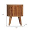 Homeroots 18" Light Brown Solid Wood Round Two Drawer Nightstand 651805 - alternate 2
