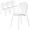 Leisuremod Modern Oyster Transparent Side Dining Side Chair with White Base in Clear, 4PK OCW-17CL4 - alternate 1