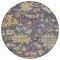 Homeroots 8' Blue Charcoal And Gold Round Floral Washable Indoor Outdoor Area Rug 604116 - alternate 2