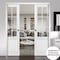 Sartodoors Sliding French Double Pocket Doors, Felicia 3599 White Silk with Clear Glass, Kit Trims Rail Hardw FELICIA3599DP-WS-36 - alternate 2