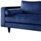 Homeroots 88" Navy Blue Velvet Sofa With Black Legs 318808 - alternate 2