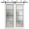 Sartodoors Sliding Closet Frosted Glass Barn Bypass Doors with Hardware Planum 2132 White 72x96 (2* 36x96) PLANUM2132BBB-WS-72 x 96 (2* 36x96) - alternate 1