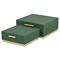 Homeroots Set of Two Green And Gold Striped Square Nesting Storage Boxes With Lids, 2PK 712927 - alternate 4