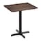 Flash Furniture 30" x 24" Tabletop, Seamless Surface Technology, Dark Brown with 22x22 Black Table Height X-Base ST-REC2430-WBR-T2222-GG - alternate 1