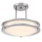 Westinghouse Lauderdale 12in 15W LED Indoor Semi Flush Mount, Color Temp Select, Brushed Nickel, Frosted Acrylic 6136600 - alternate 1