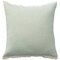 Homeroots 20" X 20" Green Cotton Zippered Down Pillow With Fringe 535261 - alternate 3