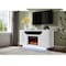 Homeroots 66" White Ribbed Wood Electric Storage Cabinet Fireplace With LED And Speaker 643643 - alternate 2