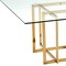 Homeroots 59" Clear and Silver Glass and Metal Pedestal Base Square Dining Table 555148 - alternate 3