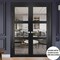 Sartodoors Slab Barn Door Panel, Lucia 2555 Matte Black with Clear Glass, Sturdy Finished Doors, Pocket Clos LUCIA2555S-BLK-2896 - alternate 2