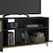 Homeroots Modern Black And Natural Asymmetrical TV Stand 389031 - alternate 2