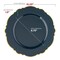 Smarty Had A Party Navy w/Gold Rim Round Blossom Plastic Dinnerware  Set (120 Dinner Plates+120 Salad Plates), 240PK 4840NG-VP-CASE - alternate 3