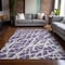 Homeroots 5' X 8' Purple and White Abstract Washable Non Skid Indoor Outdoor Area Rug 559311 - alternate 2