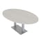 Skutchi Designs Oval Conference Table With Power Unit, 48 in W, 84 in L, Ivory HAR-OVL-48X84-DOU-K458-NA - alternate 1