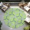 Homeroots 8' Lime Green And Blue Round Geometric Washable Indoor Outdoor Area Rug 613508 - alternate 3