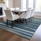 Homeroots 8' X 10' Denim Blue And Gray Striped Washable Indoor Outdoor Area Rug 597322 - alternate 2