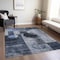 Homeroots 5' X 8' Navy Blue Gray And Charcoal Geometric Washable Indoor Outdoor Area Rug 604331 - alternate 2