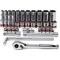 Neiko 0.375 in Drive CrV Steel SAE Socket Set with 90-Tooth Quick Release Ratchet, 35-Pieces 02511A - alternate 3