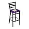 Holland Bar Stool Co 30" Blk Wrinkle Washington Stationary Bar Stool, Ladder Back L00430WashUn - alternate 1