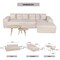 Deko Living 3 Piece Beige Compressed Foam Sectional Sofa Lounger and Table Set CIF50218 - alternate 2