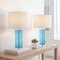 Jonathan Y Cole 27.5" Modern Fused Glass Cylinder LED Table Lamp, Turquoise, 2PK JYL4016A-SET2 - alternate 3