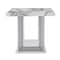 Homeroots 24" White and Silver Faux Marble and Wood Pedestal End Table 560102 - alternate 2