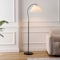 Jonathan Y Devon 60.5" Modern Glam Metal Arc LED Floor Lamp with Pleated Shade, Black/White JYL1148B - alternate 3