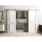 Sartodoors Sturdy Dbl Barn Door 72 x 96in W/, White Silk W/ Frosted Glass, SS 13FT Rail Hangers Heavy Set VEREGIO7288DB-S-WS-7296 - alternate 1