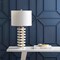 Jonathan Y Wellington 26.5" Quatrefoil Striped Resin LED Table Lamp, Brass JYL1010A - alternate 3