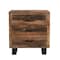Homeroots 30" Dark Brown Solid Wood Distressed Three Drawer Nightstand 521225 - alternate 2