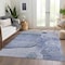 Homeroots 9' X 12' Sky Blue And Indigo Floral Washable Indoor Outdoor Area Rug 582246 - alternate 3