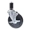 Service Caster 5'' Hard Rubber Swivel 1-1/4'' Expanding Stem Caster with Brake SCC-EX20S514-HRS-TLB-114 - alternate 1