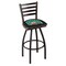 Holland Bar Stool Co 36" Blk Wrinkle Ohio University Swivel Bar Stool, Ladder Back L01436UnivOH - alternate 1