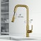Vigo Hart Angular Single Handle Pull-Down Spout Kitchen Faucet in Matte Brushed Gold VG02036MG - alternate 2