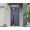 Vdomdoors Steel Door Cynex 6777 Grey Transom Window Stainless Inserts Single Modern Painted-W36xH80+16-Right CYNEX6777EXD-GRE-W36 x H80+16-Right-hand Inswing - alternate 3
