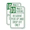 Signmission Minute Parking Sign Resident Pick-Up and Drop-Off Only, 12'' X 18'', Heavy Gauge Aluminum, 2PK A-1218-2PACK-23875 - alternate 1