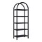 Homeroots 80" Black Oak Wood Five Tier Arched Top Bookcase 517727 - alternate 2