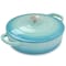 Crock-Pot Crock Pot Artisan 5 Quart Enameled Cast Iron Braiser Pan with Lid in Gradient Aqua Blue 125298.02R - alternate 2