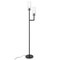 Homeroots 69" Black Two Light Torchiere Floor Lamp With Clear Transparent Glass Drum Shade 523435 - alternate 3