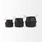 Homeroots Set of Three Black Wicker Basket, 3PK 392162 - alternate 2