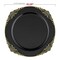 Smarty Had A Party 10.25" Black with Gold Fancy Round Disposable Plastic Dinner Plates, 120PK 8880-BG-CASE - alternate 2