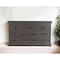 Homeroots 64" Gray Solid Wood Seven Drawer Double Dresser 554674 - alternate 2