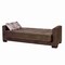 Homeroots 87" Brown Microfiber Convertible Futon Sleeper Sofa And Toss Pillows With Storage 607095 - alternate 2