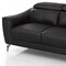 Homeroots Urban 65in Black Leather Adjustable Headrest Loveseat 480896 - alternate 3