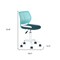 Homeroots Aqua Teal Blue and White Adjustable Height Swivel Rolling Office Chair 568070 - alternate 2
