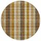 Homeroots 8' Wheat Ivory And Brown Round Plaid Washable Indoor Outdoor Area Rug 614025 - alternate 1