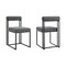 Homeroots Set of Two Gray And Black Upholstered Polyester Open Back Dining Side Chairs 569414 - alternate 2