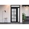 Vdomdoors Front Exterior Prehung FiberGlass Door Frosted Glass / Manux 8312 Matte Black / Sidelight and Trans MANUX8312EXD-BLK-W36+16 x H80+16-RH - alternate 1