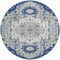 Homeroots 8' Navy Blue Ivory And Gray Round Oriental Washable Indoor Outdoor Area Rug 596640 - alternate 2