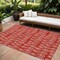Homeroots 10' X 14' Red And Ivory Geometric Washable Indoor Outdoor Area Rug 583389 - alternate 1